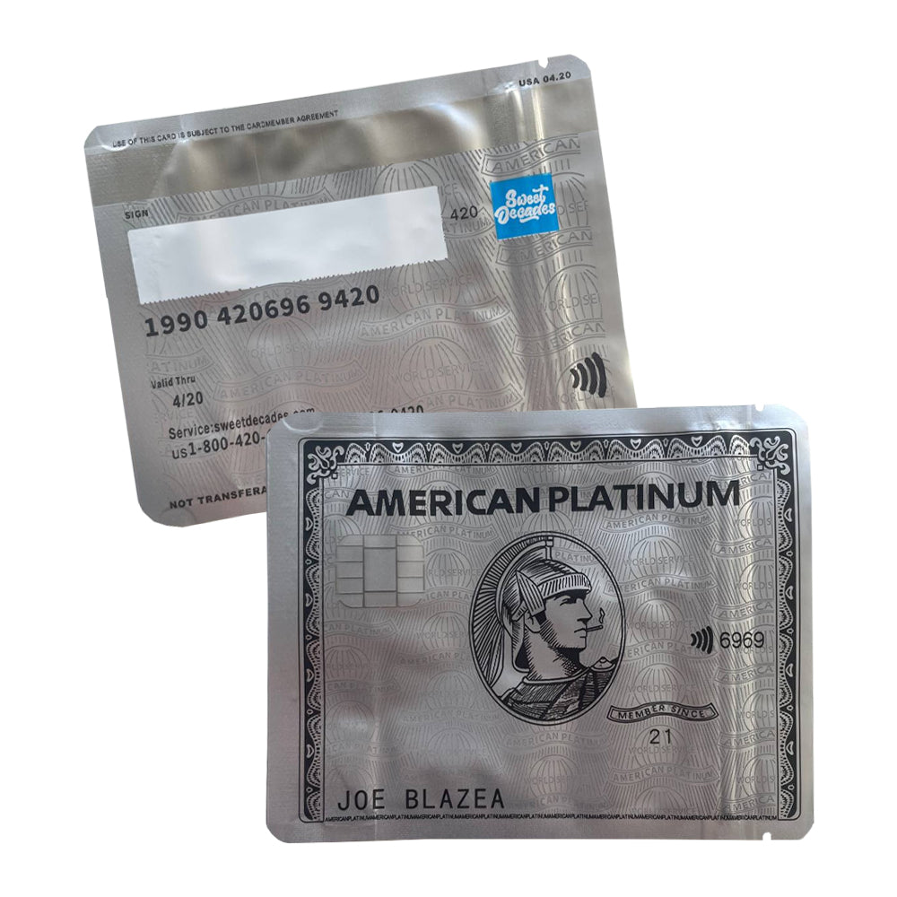 bank card cali pack, american mylar bags california 3.5g novelty 420 designs