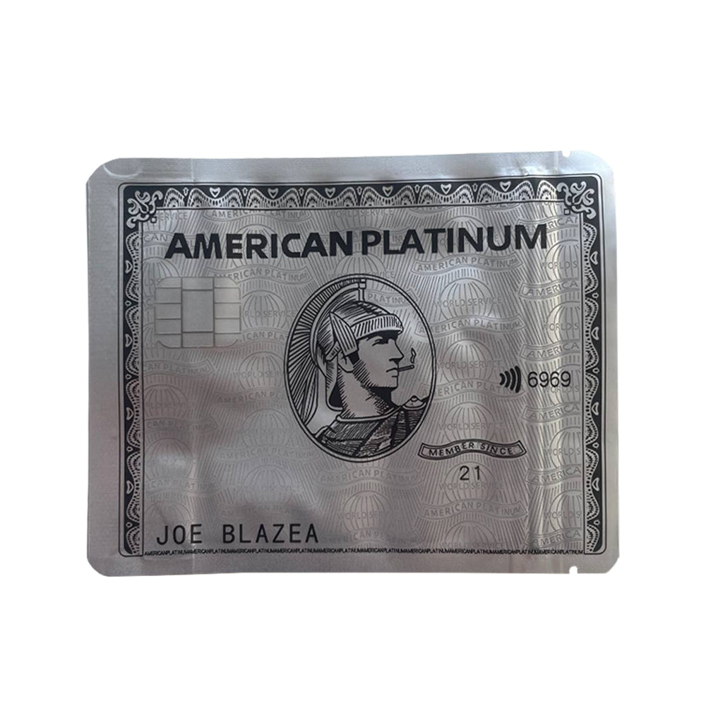 bank card style mylar bag cali pack 3.5g cannabis packaging bag next day delivery no minimum order