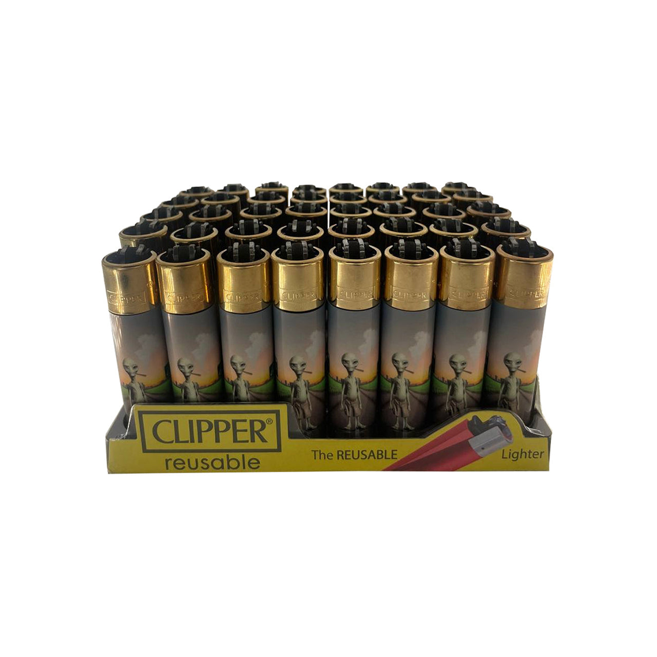 Clipper-Feuerzeuge mit individuellem Aufkleberetikett (40er-Pack)