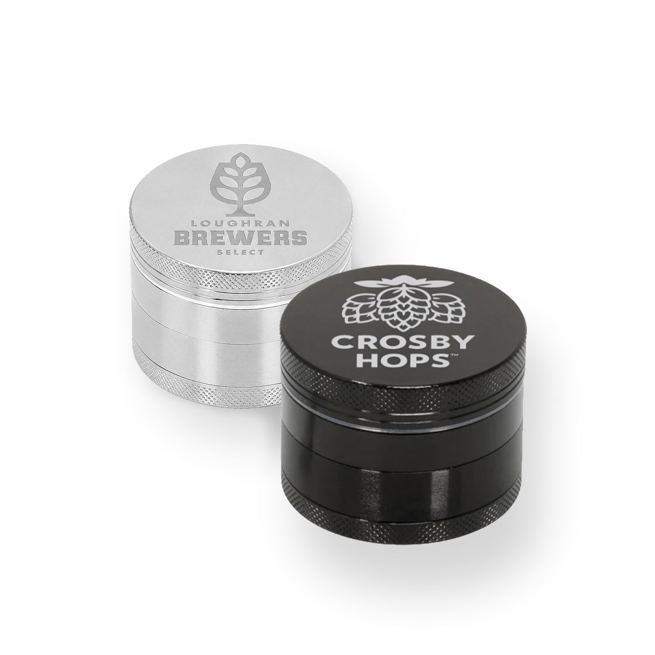 Custom grinders featuring personalized designs and branding for promotional use