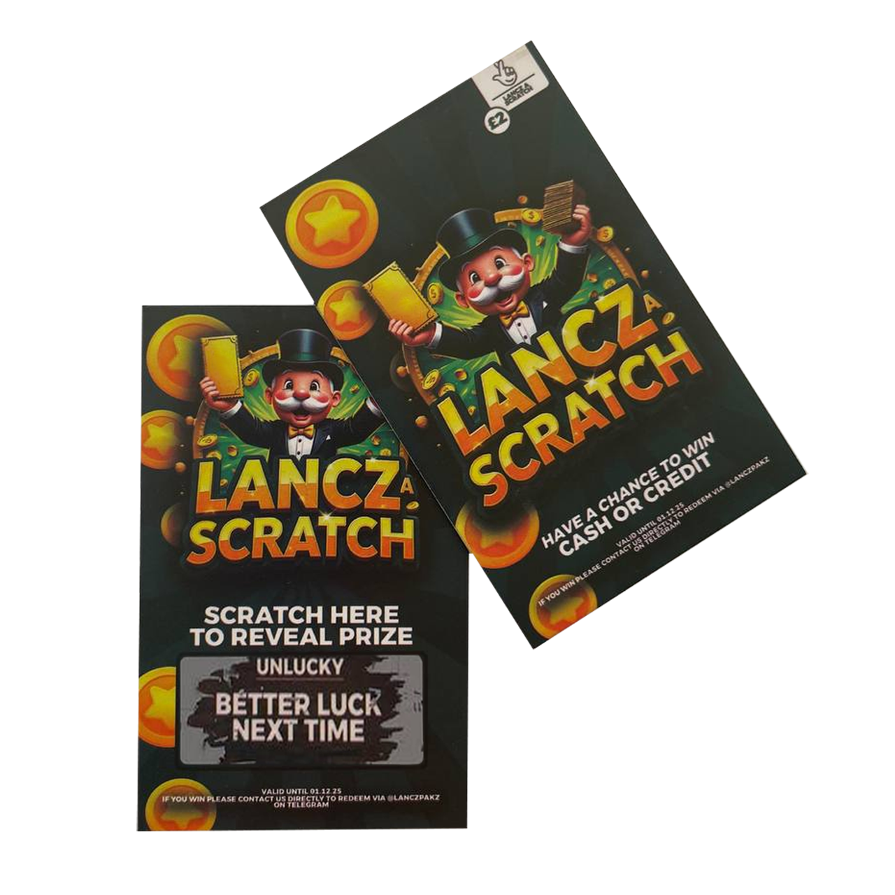 Custom print scratch cards