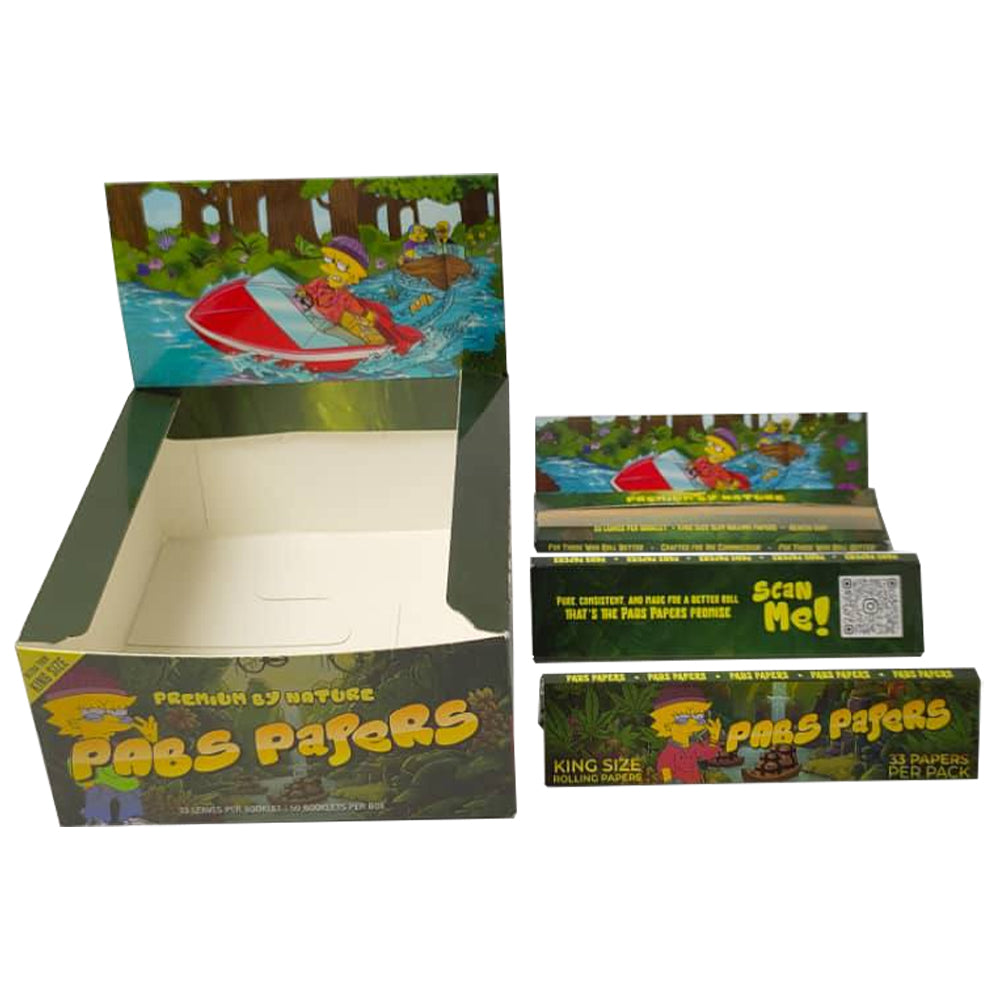 Packs of custom rolling papers Papers with colorful packaging featuring a cartoon scene. personalised rolling papers
