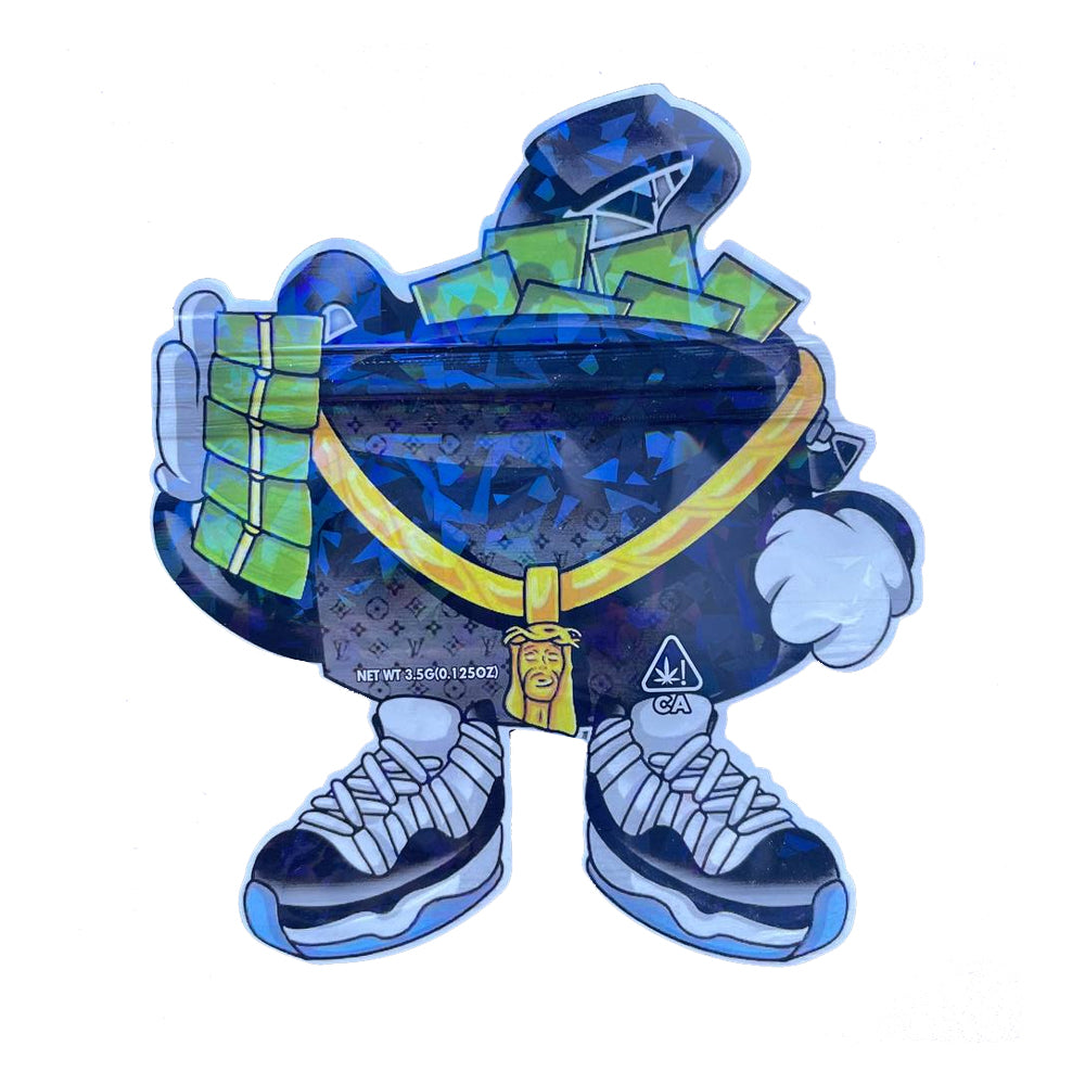 louis vuitton cali packs, 3.5g die cut mylar bags with design