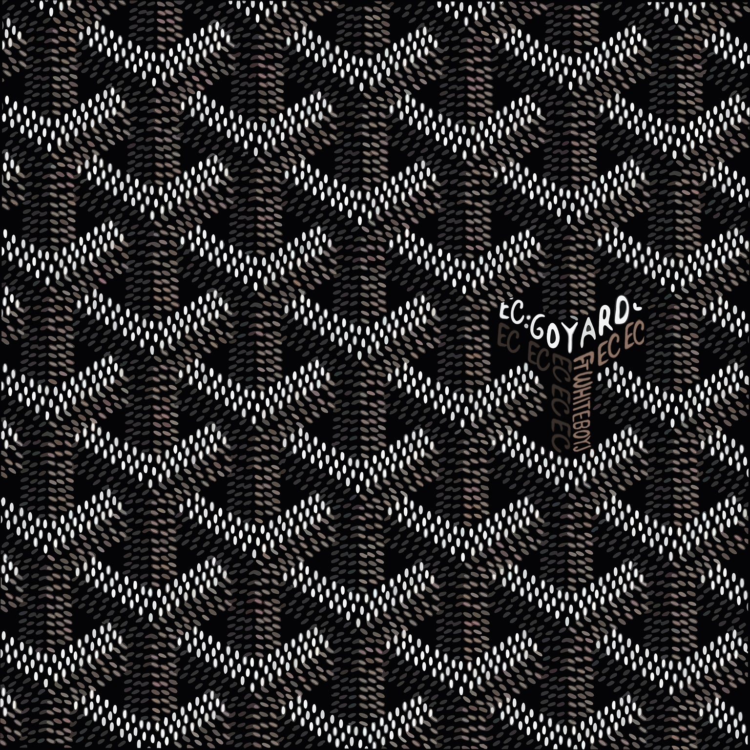 Custom album cover design service for EC Official '36 Song Goyard' featuring hand-remade Goyard pattern artwork