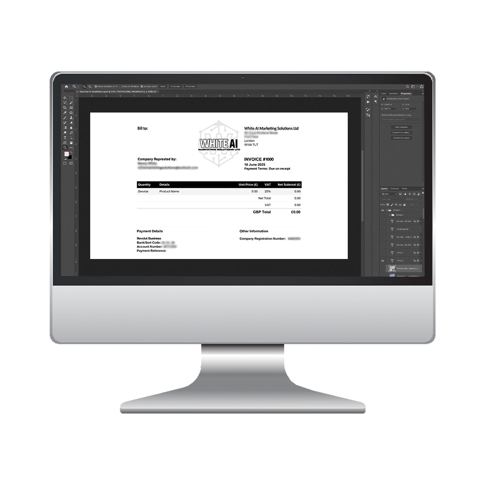 customized invoice template designed for your business