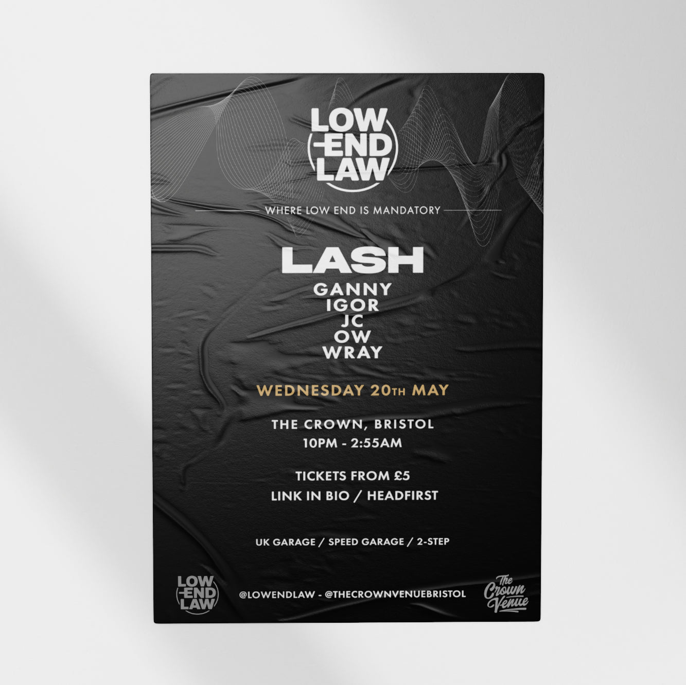 Custom posters for a drum and bass event in Bristol showcasing vibrant custom poster printing for music events.