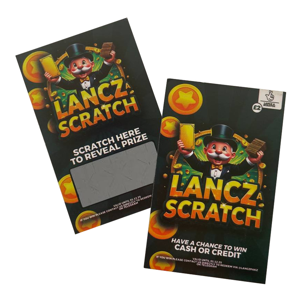 Custom printed scratch cards with custom design
