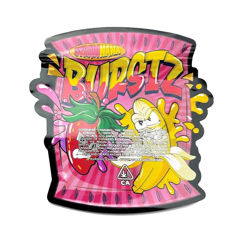 strawnana burst  Branded Cali pack mylar bag design