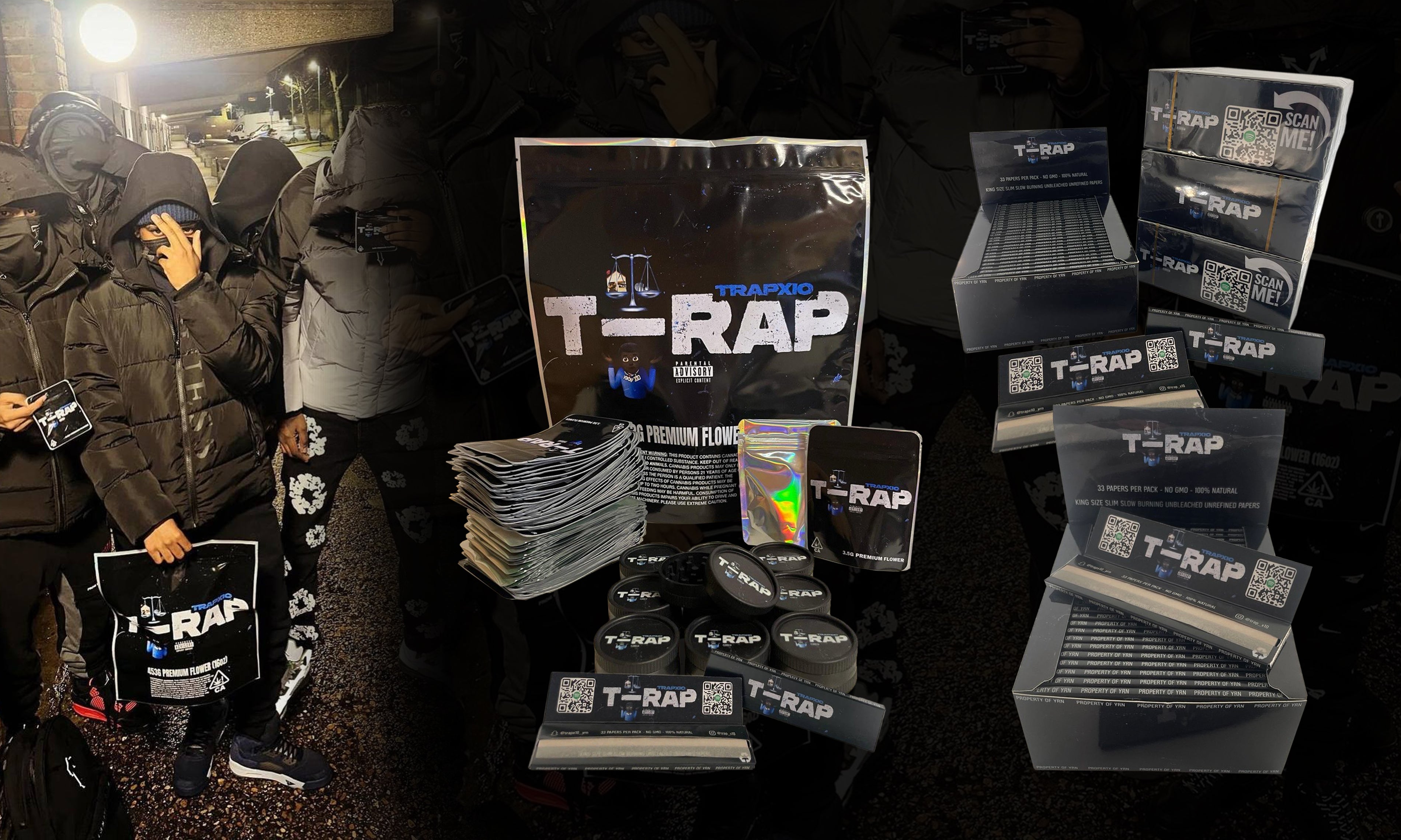 T-rap Album merch design print, Packaging & Smoking acessories