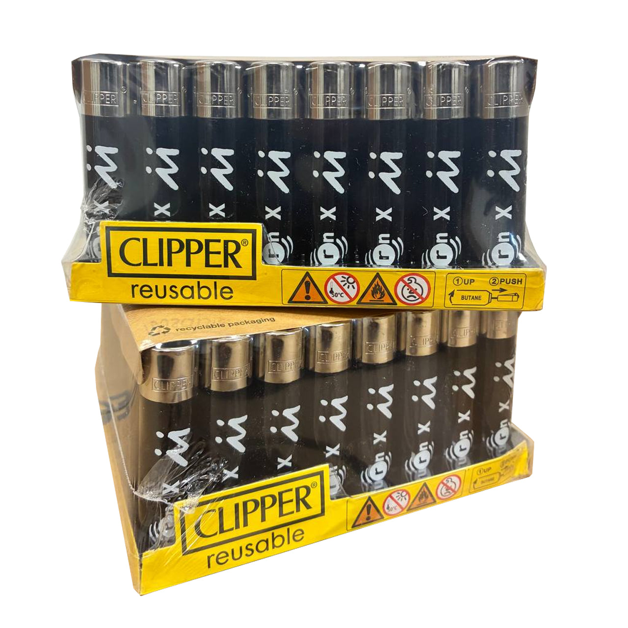 Custom Clipper lighters with logo for promotional branding for university radio nottingham