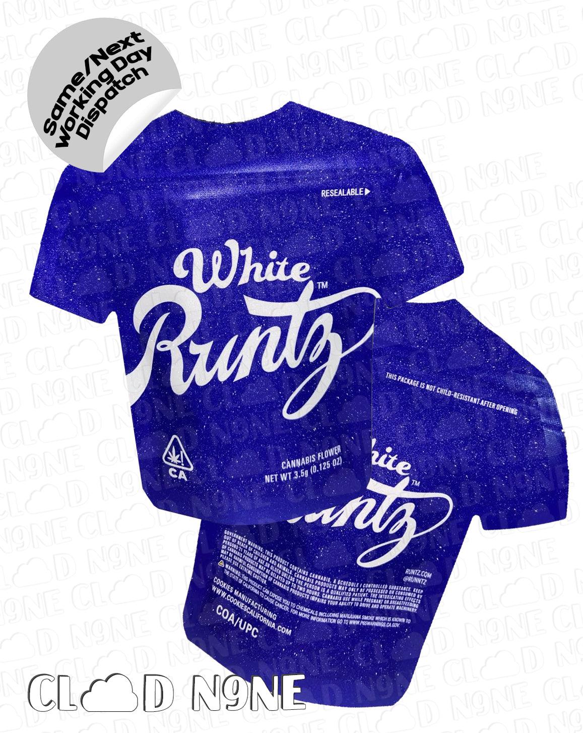 White Runtz Jersey - Custom Shape 3.5G Mylar Bag - CloudNine