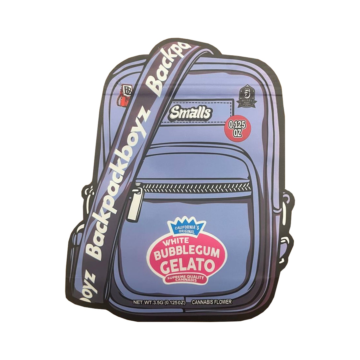 white bubblegum gelato mylar bag backpack boyz cali packs